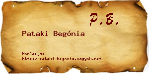 Pataki Begónia névjegykártya