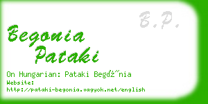 begonia pataki business card
